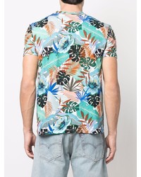 Etro Leaf Print Short Sleeved T Shirt