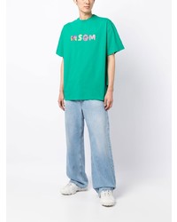 MSGM Logo Print Cotton T Shirt