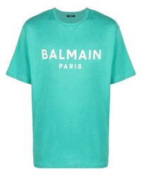 Balmain Logo Print Short Sleeved T Shirt