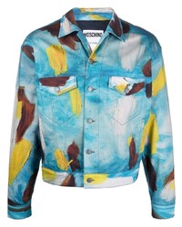 Moschino Paint Stroke Print Denim Jacket
