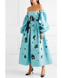 Erdem Katelina Embellished Silk Moire Gown