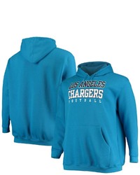 FANATICS Branded Powder Blue Los Angeles Chargers Big Tall Stacked Pullover Hoodie At Nordstrom