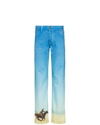 Calvin Klein Jeans Est. 1978 Horse Print Straight Leg Cotton Denim Jeans