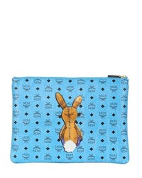 MCM Medium Rabbit Printed Faux Leather Pouch