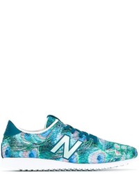 Aquamarine Print Leather Sneakers