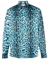 Roberto Cavalli Jaguar Print Cotton Shirt