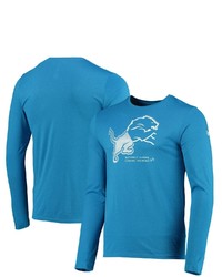 New Era Blue Detroit Lions Combine Authentic Sections Long Sleeve T Shirt