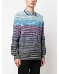 Missoni Stripe Print Long Sleeved Polo Shirt