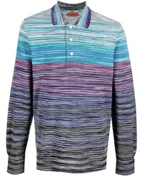 Missoni Stripe Print Long Sleeved Polo Shirt
