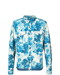 Aquamarine Print Shirt Jacket