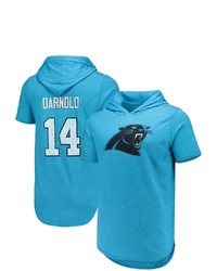 Majestic Threads Sam Darnold Blue Carolina Panthers Player Name Number Tri Blend Hoodie T Shirt At Nordstrom