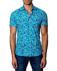 Aquamarine Print Short Sleeve Shirt