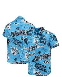 FOCO Blue Carolina Panthers Thematic Button Up Shirt