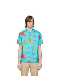Ps By Paul Smith Blue Up Short Sleeve Shirt