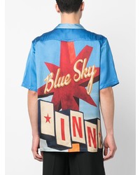 BLUE SKY INN Graphic Print Cuban Collar Shirt