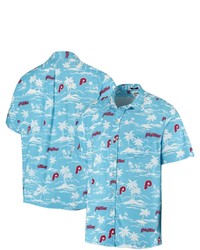 Reyn Spooner Light Blue Philadelphia Phillies Vintage Short Sleeve Button Up Shirt At Nordstrom