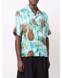 Philipp Plein Pineapple Print Short Sleeve Shirt
