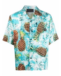 Philipp Plein Pineapple Print Short Sleeve Shirt