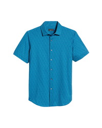 Bugatchi Print Short Sleeve Button Up Shirt