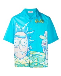 Gcds Rick And Morty Camp Collar Shirt