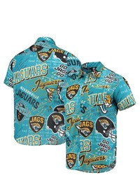 FOCO Teal Jacksonville Jaguars Thematic Button Up Shirt At Nordstrom