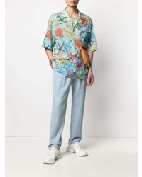 Versace Trsor De La Mer Print Bowling Shirt