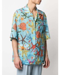 Versace Trsor De La Mer Print Bowling Shirt