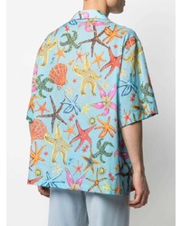 Versace Trsor De La Mer Print Bowling Shirt