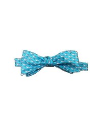Aquamarine Print Silk Bow-tie