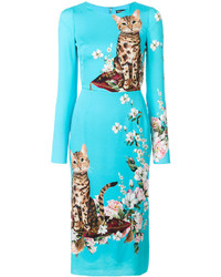 dolce & gabbana cat print dress