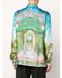 Casablanca Dream House Print Silk Shirt