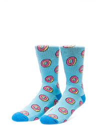 Odd Future Donut Allover Socks In Light Blue Donut Allover Socks