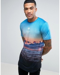 Hype T Shirt In Blue With Mountain Print