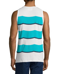 Sol Angeles Rugby Waves Graphic Tank Blue