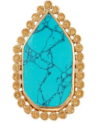 Melinda Maria 14k Gold Plated Melinda Pod Turquoise Ring Size 7