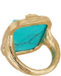 Melinda Maria 14k Gold Plated Valentine Turquoise Ring Size 7