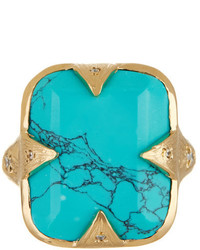 Melinda Maria 14k Gold Plated Valentine Turquoise Ring Size 7