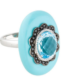 18k Topaz And Turquoise Ring