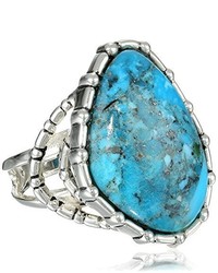 Barse Silhouette Sterling Silver Turquoise Abstract Ring Size 7