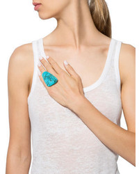 Stephen Dweck Carved Turquoise Cocktail Ring
