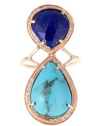 Jacquie Aiche Diamond Lapis Turquoise Rose Gold Ring