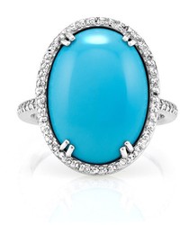 Effy Jewelry Effy Gemma 14k White Gold Turquoise And Diamond Ring 1013 Tcw