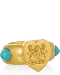 Fred Leighton 18 18 Karat Gold Turquoise Signet Ring