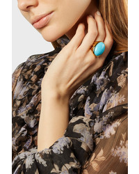 Kenneth Jay Lane Gold Plated Turquoise Ring