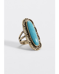 Maurices Goldtone Statet Ring With Turquoise Color Center