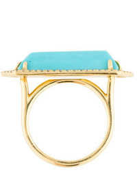 Jemma Wynne Turquoise And Diamond Bar Ring
