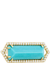 Jemma Wynne Turquoise And Diamond Bar Ring