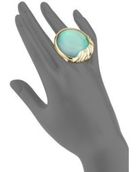 Alexis Bittar Lucite Crystal Studded Sculptural Sphere Cocktail Ring