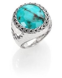 John Hardy Palu Turquoise Sterling Silver Matrix Ring