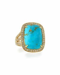 Rina Limor Fine Jewelry Rina Limor Natural Arizona Turquoise Ring With Diamonds Size 7